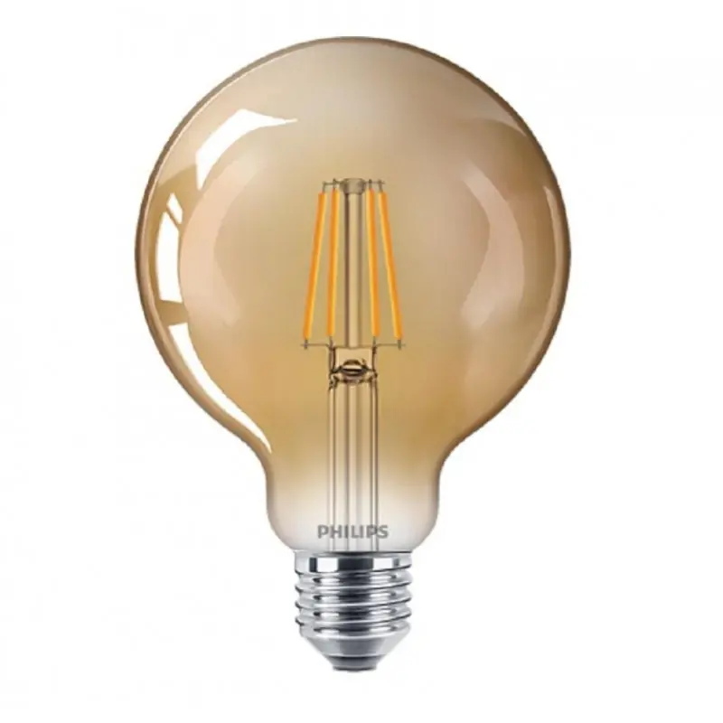 Bec LED vintage (decorativ) Philips Classic Gold Globe G93, EyeComfort ,E27, 4W (35W), 400 lm, lumina calda (2500K), cu filament Ofertă exclusivă