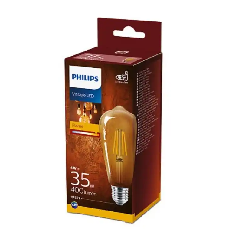 Discount Bec LED vintage (decorativ) Philips Classic Gold Bulb ST64, EyeComfort, E27, 4W (35W), 400 lm, lumina calda (2500K), cu filament