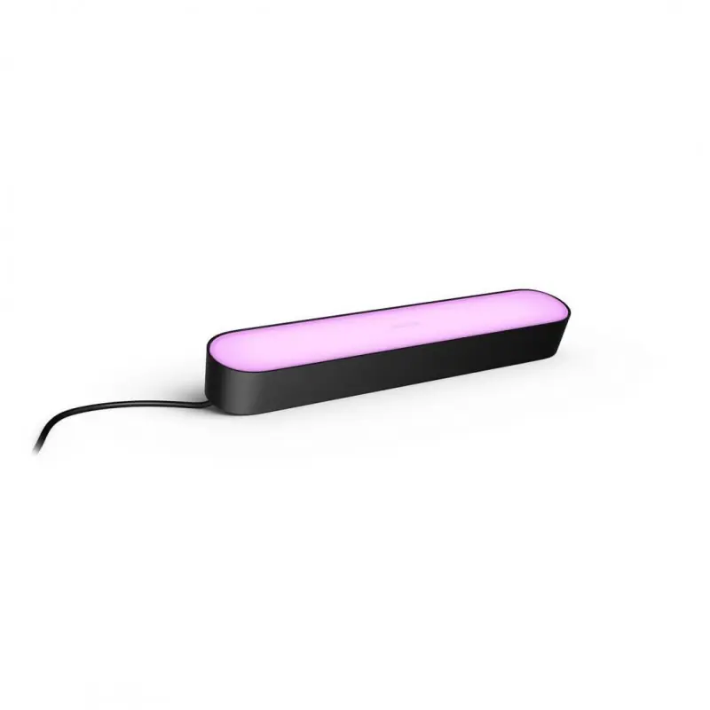 Lampa LED RGB Philips Hue Play, 6.6W, 530 lm, lumina alba si color (2000-6500K), IP20, 25.3cm, Negru Reducere extra
