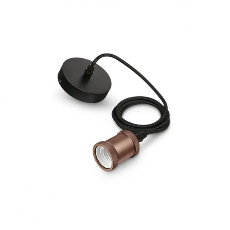 Retur gratuit Pendul Philips Vintage Rose Gold, E27, max. 40W, textil/Metal, IP20 ,Ø169mm, cablu 2m