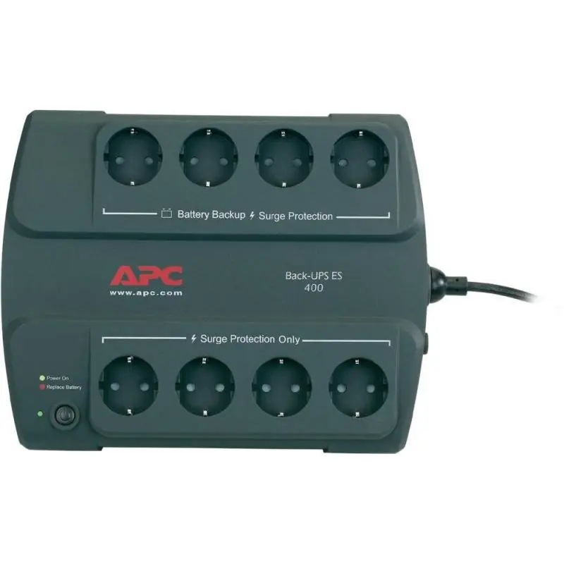 UPS APC Back-UPS ES stand-by 400VA / 240W 8 conectori Schuko CEE7 ,optional extindere garantie cu 1/3 ani (WBEXTWAR1YR-SP-01/WBE Preț promoțional