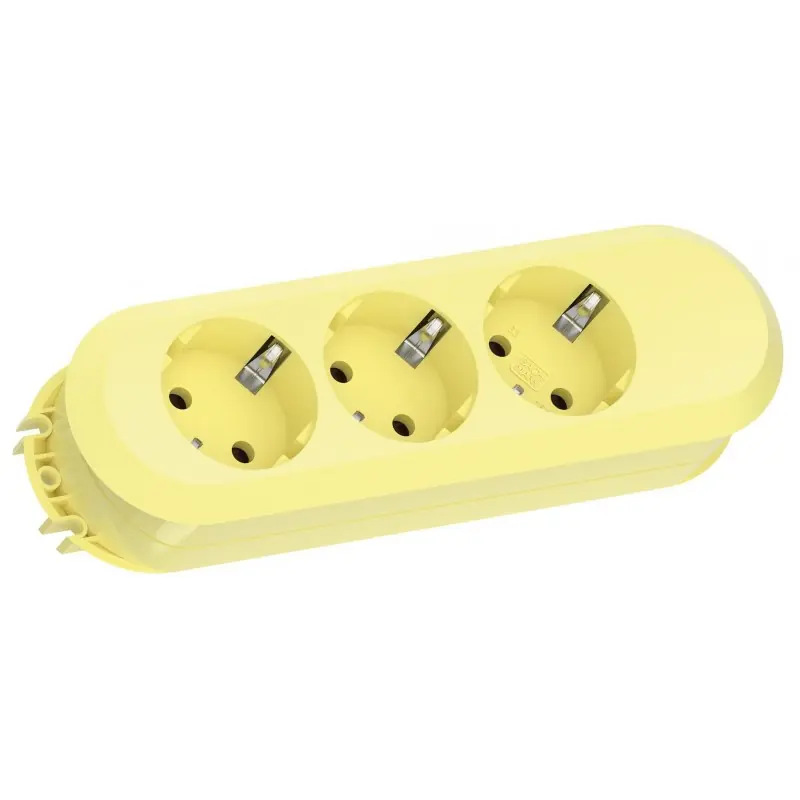 Prelungitor Bachmann SMART 3xCEE7/3, fara intrerupator, lungime cablu 1.5m, H05VV-F 3G1.5 Lemon Yellow nedemontabil Livrare gratuită