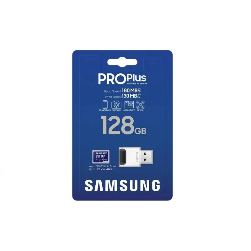 Card de Memorie MicroSDHC PRO PLUS 128GB, Class10/Grade 3 cu cititor de carduri Doar azi
