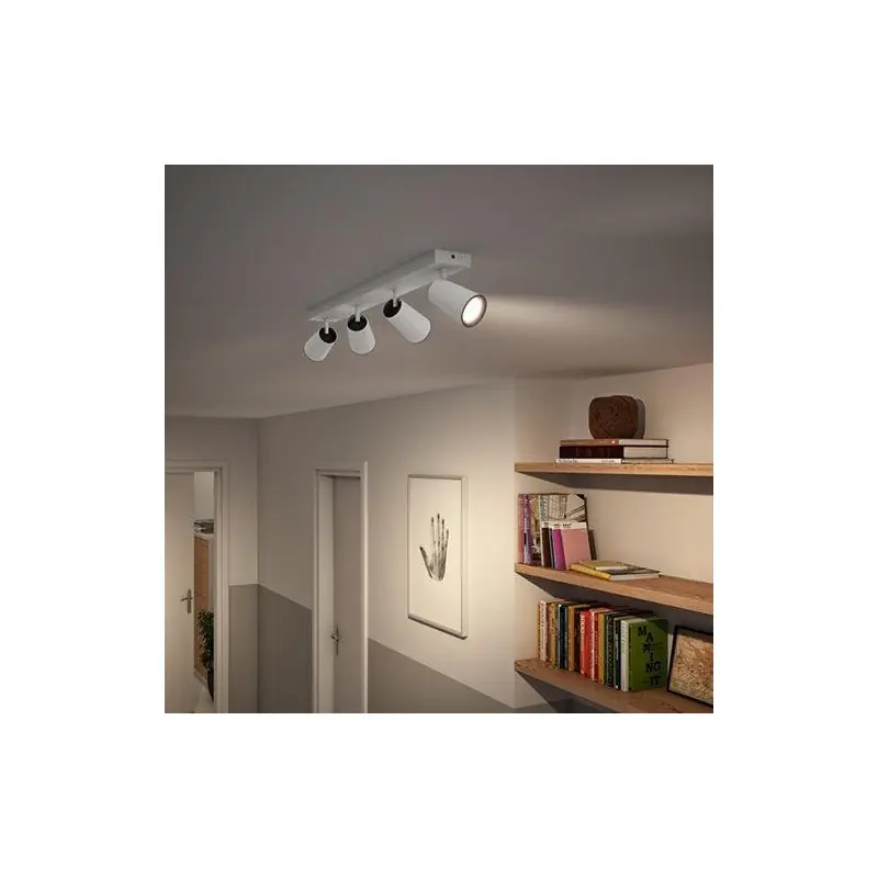 Cumpărături sigure Spot LED Philips myLiving Paisley, 4xGU10, 5.5W, IP20, Metal, Alb