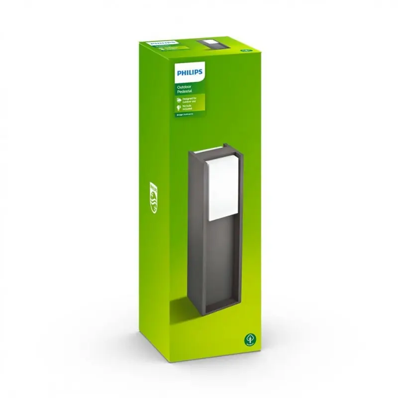 Promoție Stalp pentru iluminat exterior Philips Bridge, 1xE27, max 42W, IP44 ,402x121mm, Antracit