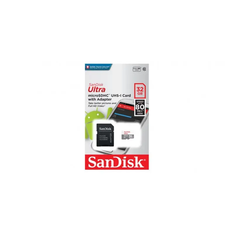 Card de Memorie MicroSDHC SanDisk, 32GB, Adaptor SD, Class 10 Preț mic