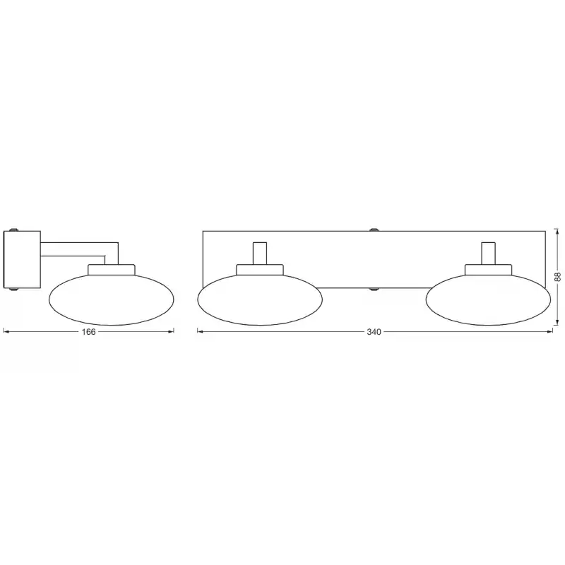 Aplica LED inteligenta pentru baie Ledvance SMART+ Wifi Orbis Elypse 340, 12W, 1000 lm, lumina alba (3000-6500K), IP44, 340x166x Ieftin