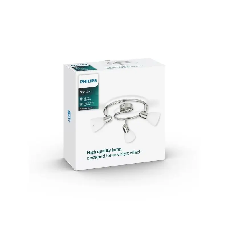 Disponibil imediat Spot Philips Essentials Burlap, 3xE14, 3x40W, IP20, 29x19.5cm, Crom mat