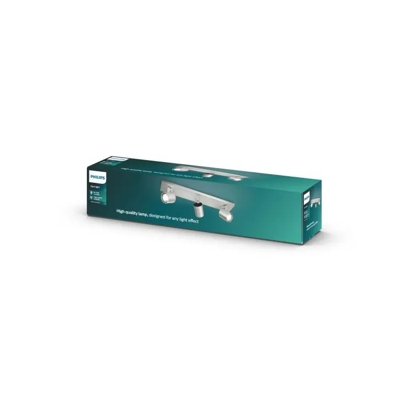 Ofertă Spot Triplu Philips Runner, 3xGU10, 3x20W, IP20, 10.9x48x9cm, Metal, Argintiu