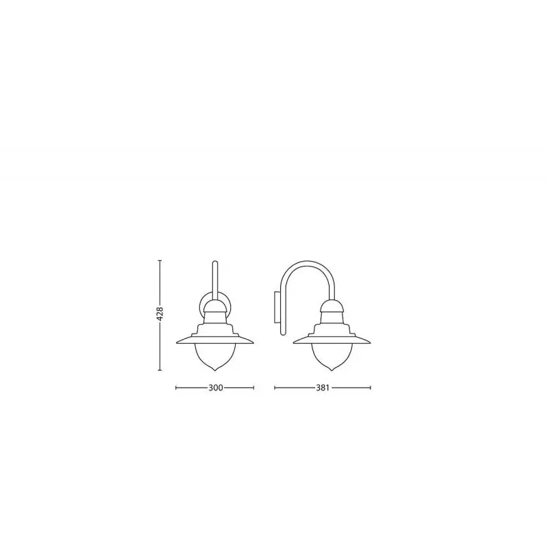 Aplica tip felinar pentru exterior Philips Raindrop, 1xE27, max 60W ,IP44, 381x300x428mm, Negru Ofertă