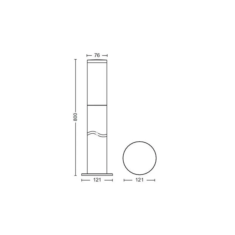 Reducere specială Stalp pentru iluminat exterior Philips Utrecht, 1xE27, max 20W, IP44 ,800x120mm, Antracit