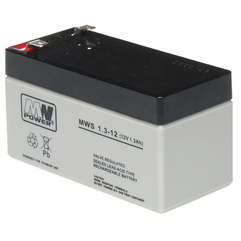 Acumulator AGM 1.3Ah 12V seria MW Power,MWS1.3-12,terminal de conexiune F1, dimensiuni 97x43x59 mm, greutate 0,57 kg Premium