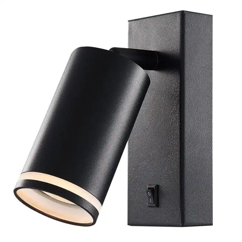 Aplica tip Spot reglabil cu intrerupator Vivalux ROUND KING, GU10, max. 35W, IP20, 83x60x140mm, Negru, bec neinclus Ieftin