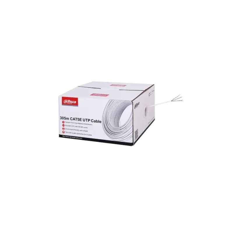 Cablu UTP CAT5E 305m, Alimentare PoE: maxim 160m, Manta exterioară ecologică, îndeplinește clasa CPR E/UL CM Reducere specială