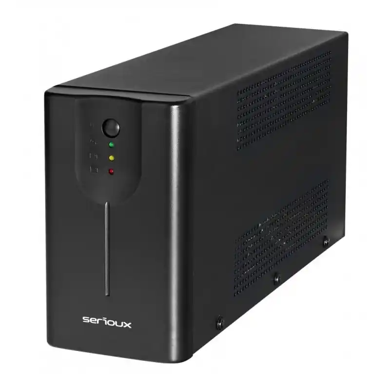 UPS Serioux Line Interactive 600LI, Led, capacitate 600VA/360W, 2 prize Schuko , baterie 12 V / 7.0 Ah × 1, timp mediu de functi Calitate înaltă