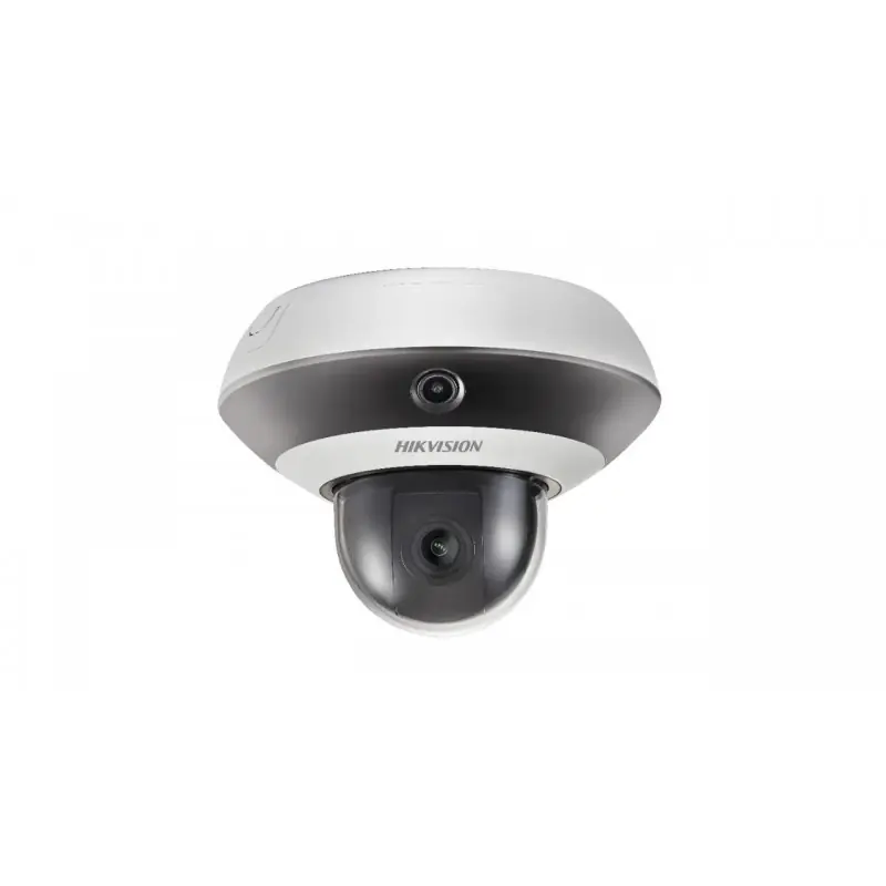 Vezi acum Camera de supraveghere IP PanoVu Hikvision DS-2PT3122IZ-DE3, lentila panoramic fixa: 2mm, lentila PTZ varifocala: 2.8-12mm, ilum
