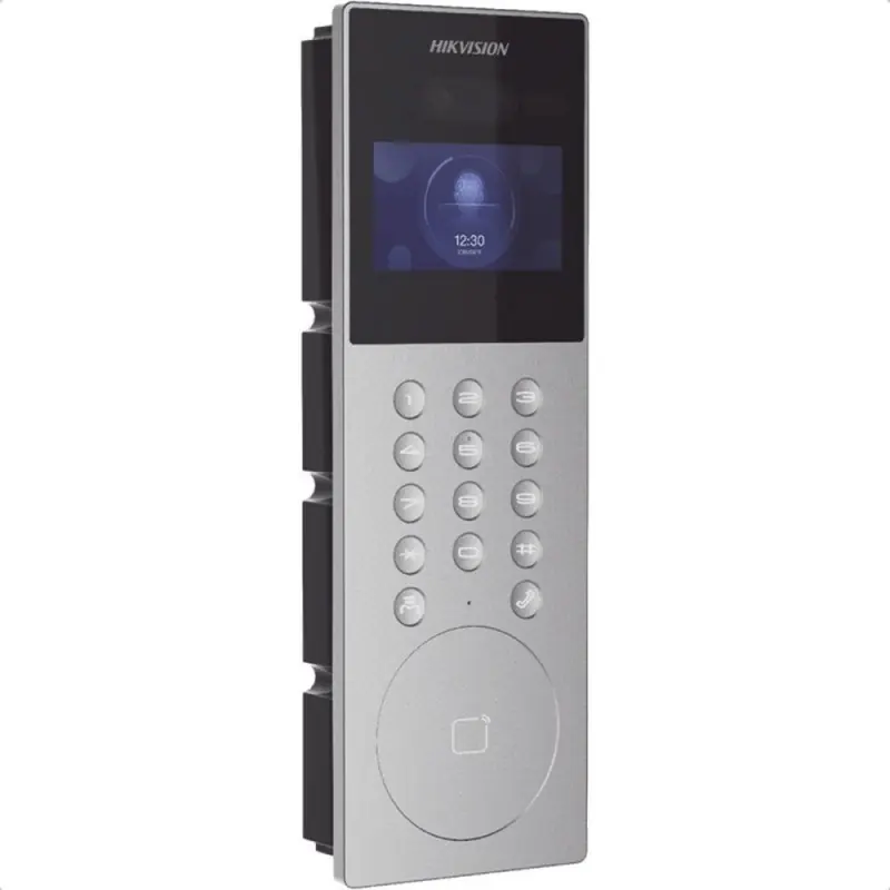 Videointerfon de exterior IP cu recunoastere faciala Hikvision DS- KD9203-E6, recunoaste pana la 5000 imagini faciale, 25000 car Reducere