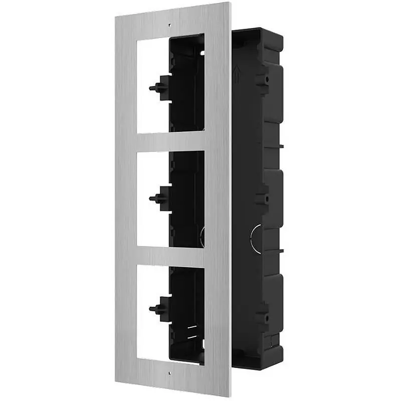 Cumpărături sigure Panou frontal pentru 3 module videointerfon modular Hikvision DS-KD- ACF3/S permite conectarea a 3 module de videointerfon modul