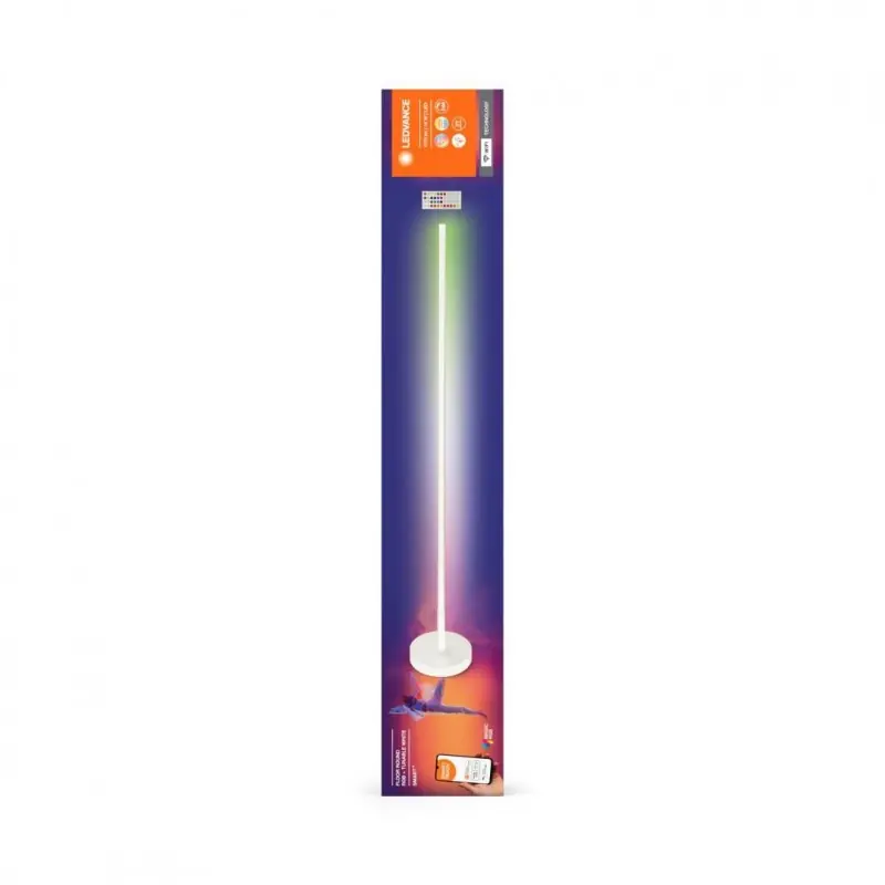 Lampadar LED RGB inteligent Ledvance Smart+ WiFi FLOOR ROUND WHITE cu Telecomanda, 14W, 1170 lm, lumina alba si color (2700-6500 Disponibil imediat