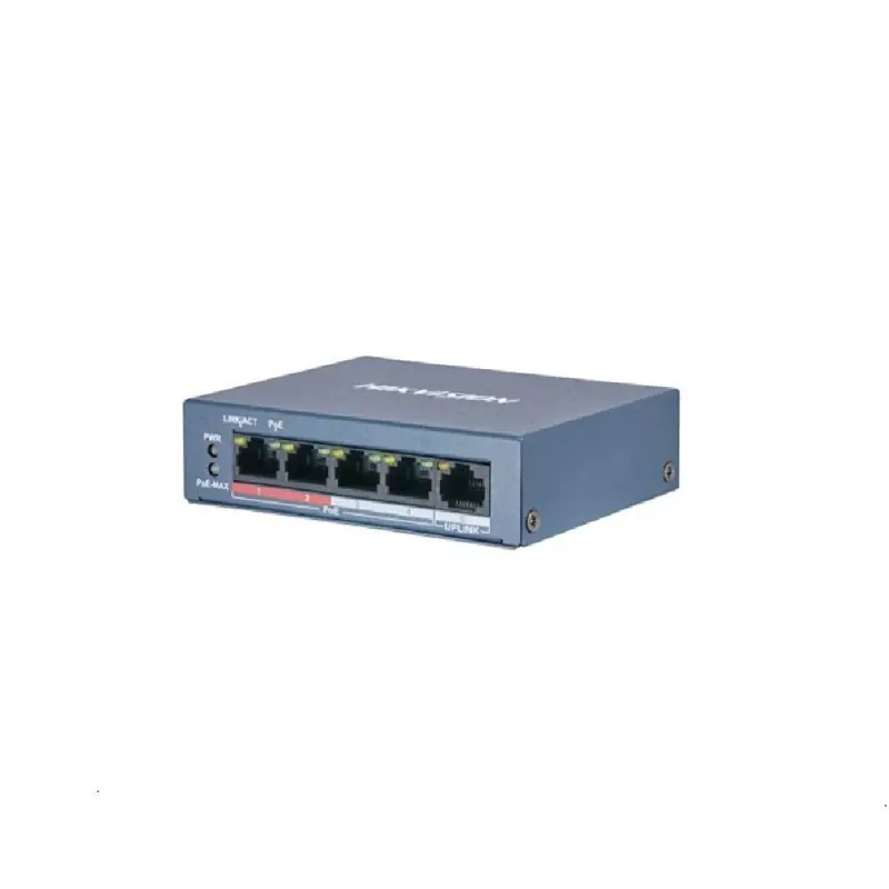 Switch Hikvision DS-3E0105P-E/M(B), 4-port, PoE Reducere specială