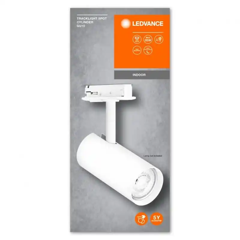Livrare gratuită Spot cu montaj pe sina Ledvance TRACKLIGHT L CYLINDER, 1xGU10 (neinclus), max 35W, IP20, reglabil, Ø55x140mm, Alb