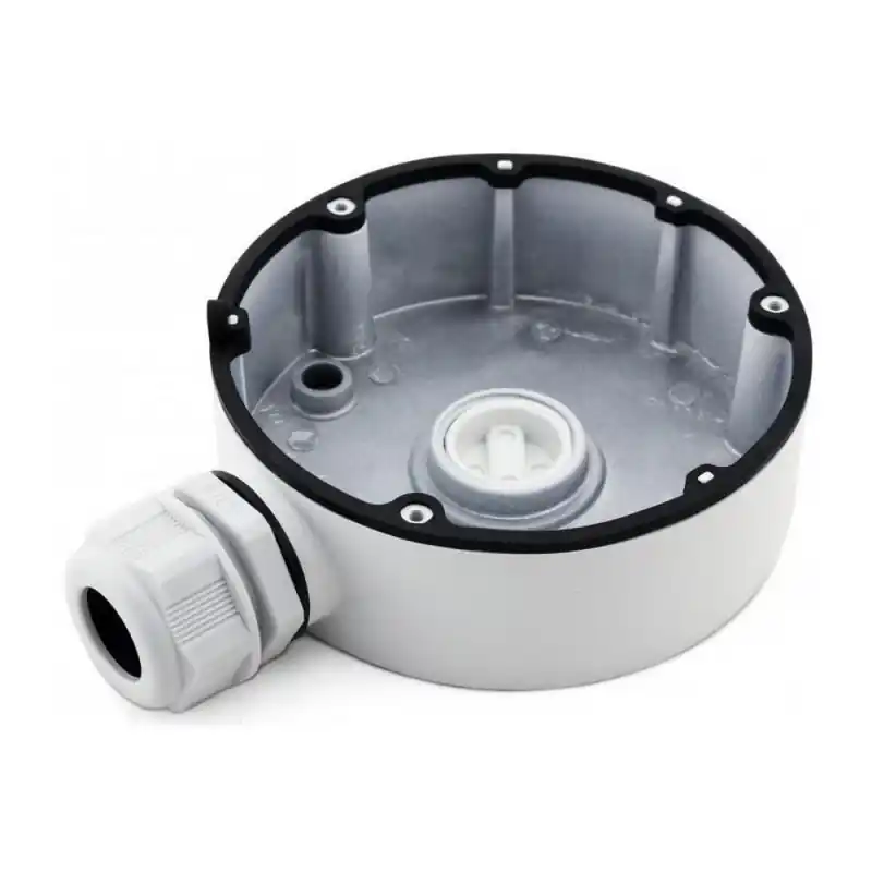 Doza de legatura pentru camera de supraveghere Hikvision WhiteDS- 1280ZJ-DM8 carcasa din aluminiu dimensiuni: Φ126.7 mm × 35 m Plată securizată