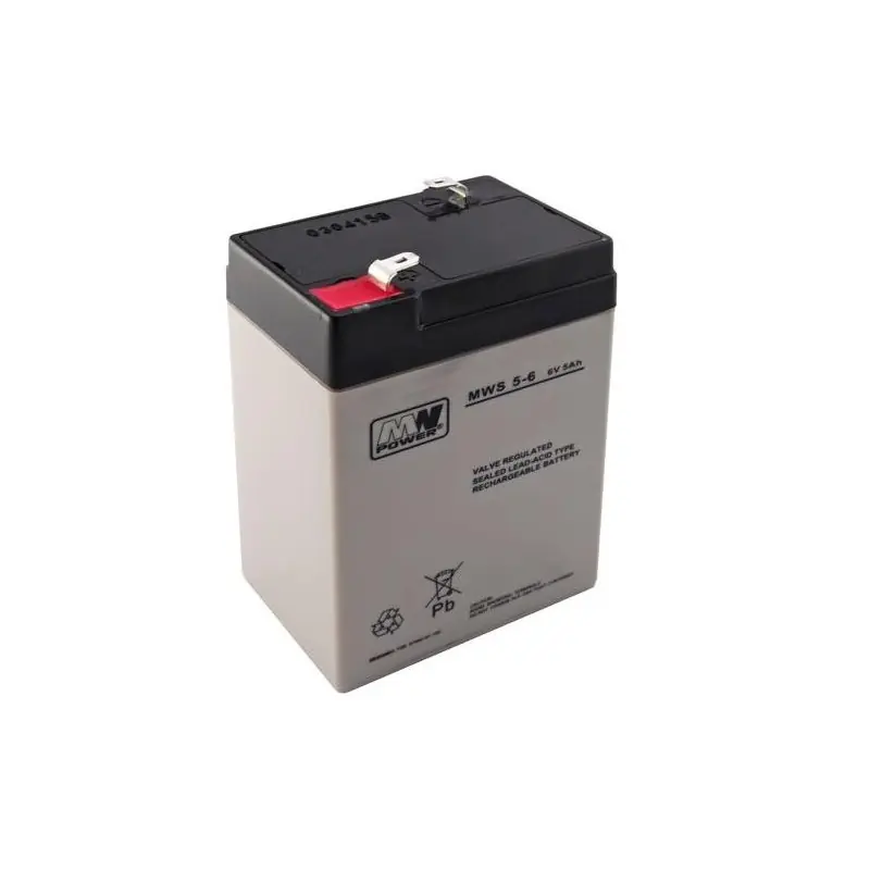 Acumulator AGM 5Ah 6V seria MW Power, MWS5-6, terminal de conexiune F1, dimensiuni: 107x47x70 mm, greutate 0,80 kg Ofertă exclusivă