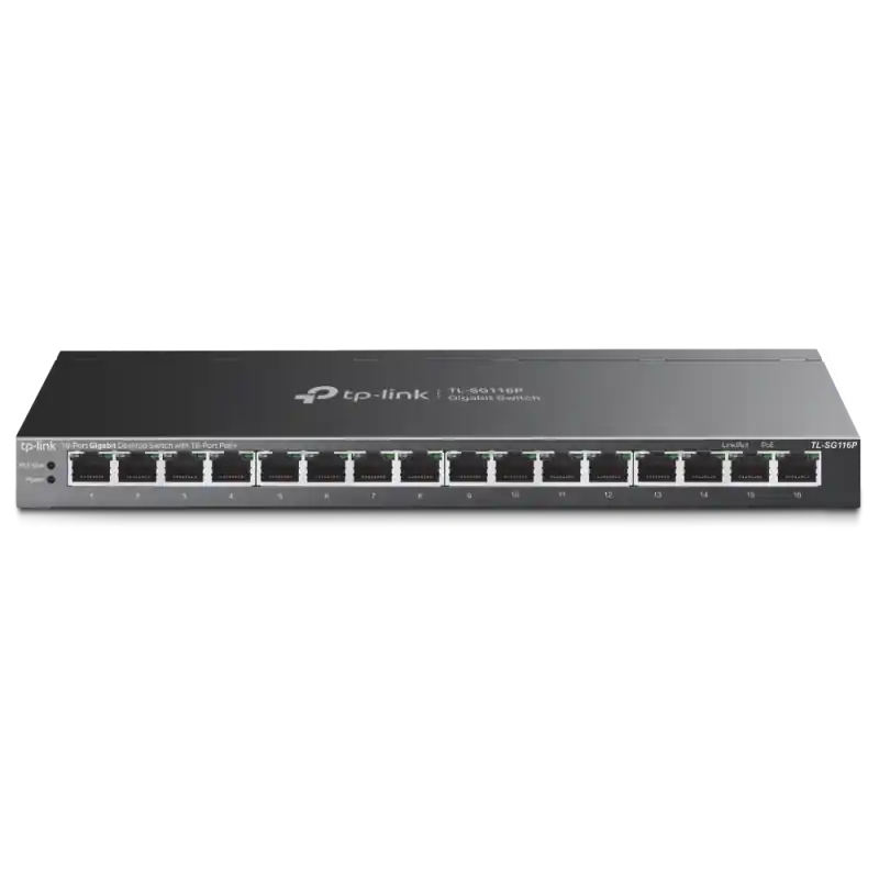 "16-Port Gigabit Desktop Switch with 16-Port PoE+ PORT: 16× Gigabit PoE+ Ports SPEC: 802.3at/af, 120 W PoE Power,Desktop Steel Preț promoțional