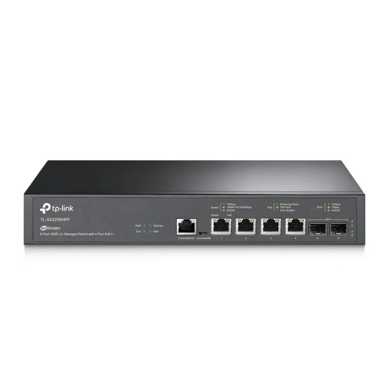 "JetStream™ 4-Port 10GBase-T and 2-Port 10GE SFP+ L2+ Managed Switch with 4-Port PoE++ PORT: 4× 10G PoE++ Ports, 2× 10G SFP+ Slo Expediere rapidă