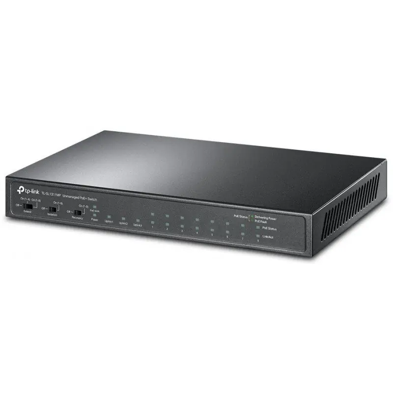 "8-Port 10/100Mbps + 3-Port Gigabit Desktop Switch with 8-Port PoE+ PORT: 8× 10/100 Mbps PoE+ Ports, 2× Gigabit Non-PoE Ports, 1 Livrare gratuită