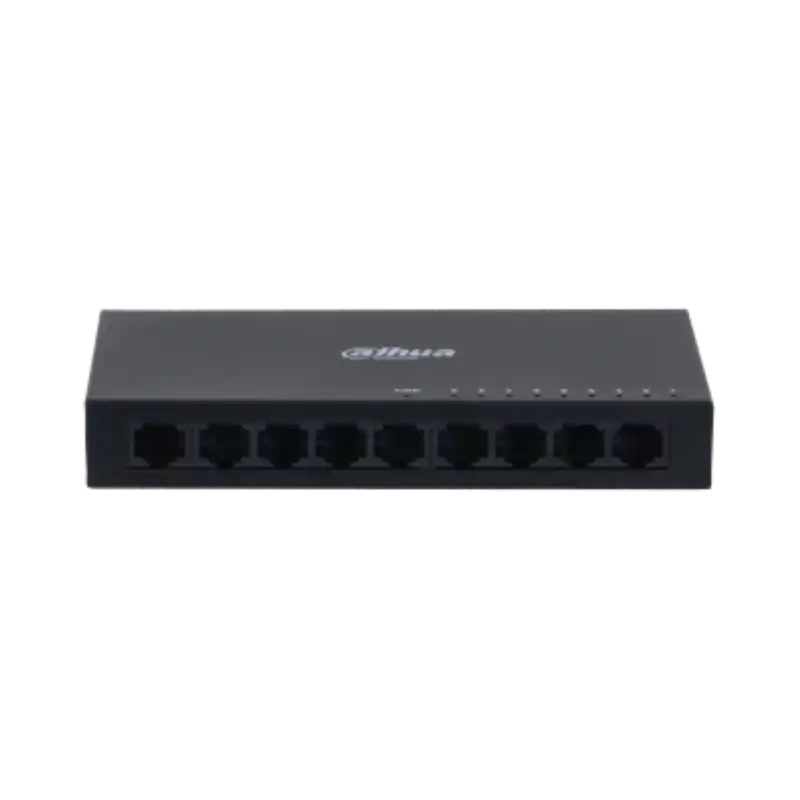 Preferatul clienților Switch Dahua 9 porturi, unmanaged, Interfata: Port 1-8: 8 × RJ-45 10/100 Mbps, Port 9: 1 × RJ-45 10 M/100 M/1000 Mbps (uplink),