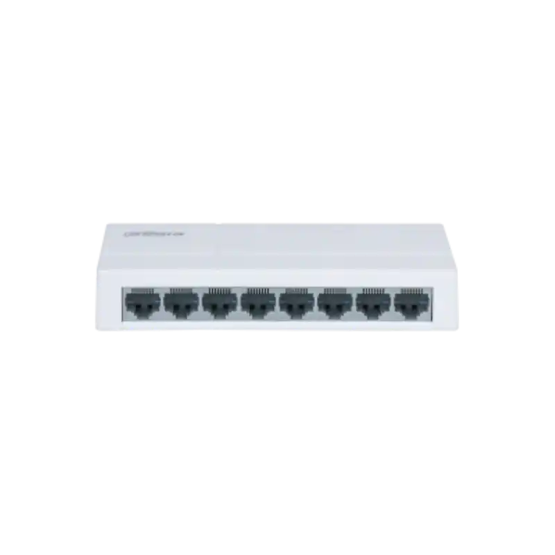 Cumpără acum Switch Dahua 8 porturi Unmanaged, PFS3008-8ET-L, Interfata: 8 x 10/100 Mbps, Capacitate: 1.6 Gbit, Packet Forwarding Rate: 1.190