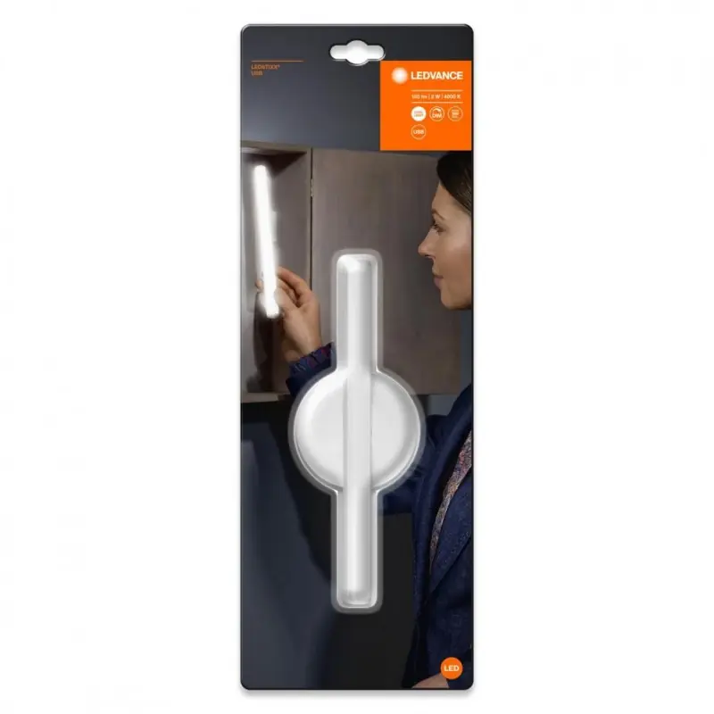 Discount Lampa de veghe LED Ledvance LEDstixx, 2W, 150 lm, lumina neutra (4000K), dimabila, IP44, incarcare USB 1x3.7V 800mAh lithium-ion