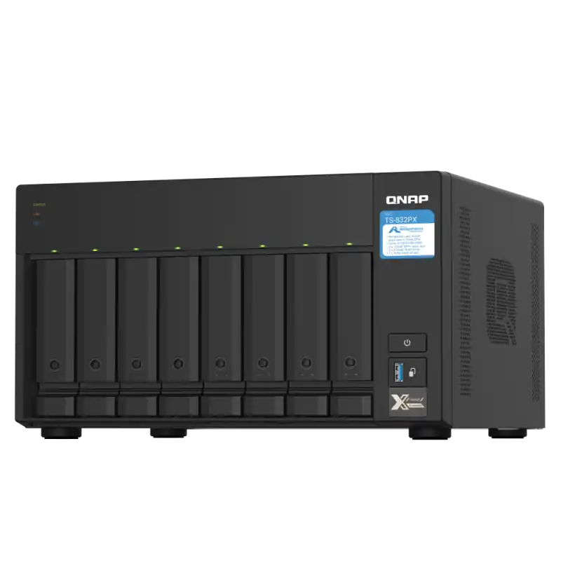 Calitate înaltă NAS QNAP 832PX 8-Bay, CPU Annapurna Labs Alpine AL324 1.7GHz Quad Core, RAM 4GB DDR4 SODIMM (max. 16GB), HDD 2.5"/3.5" SATA 6Gbp