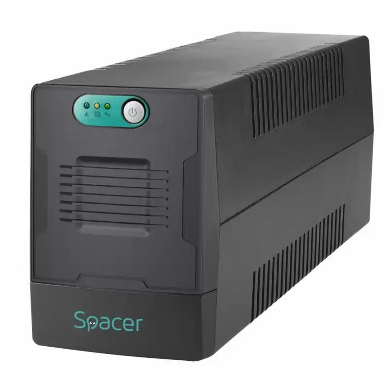 UPS Spacer Line Int.fara management, 800VA/ 480W, AVR, 2 x socket Schuko, indicatie status cu LED, 1 baterie 12V/9Ah, bateria Livrare expres
