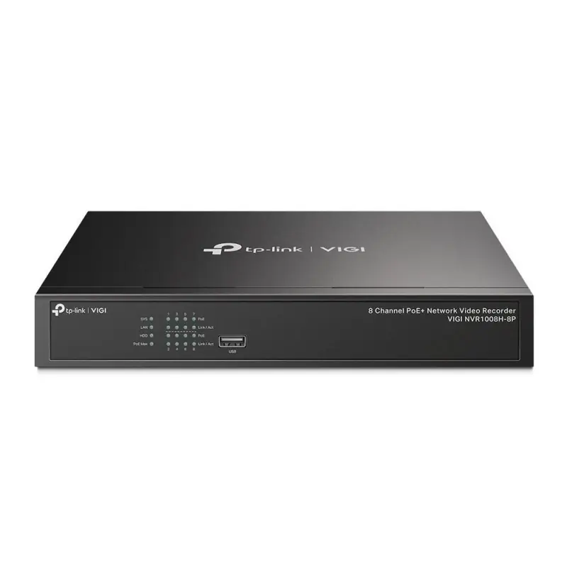 TP-Link POE+ recorder video de retea pe 8 canale VIGI NVR1008H8P, Decodare: H.265+/H.265/ H.264+/H.264, Rezolutie playback: 8MP/ Discount
