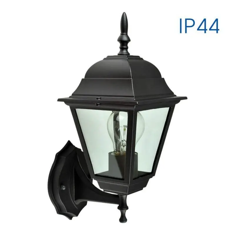 Calitate înaltă Aplica tip felinar Vivalux RIGA UP, E27, max 1x60W, IP44, 200x145x355mm, Negru, bec neinclus