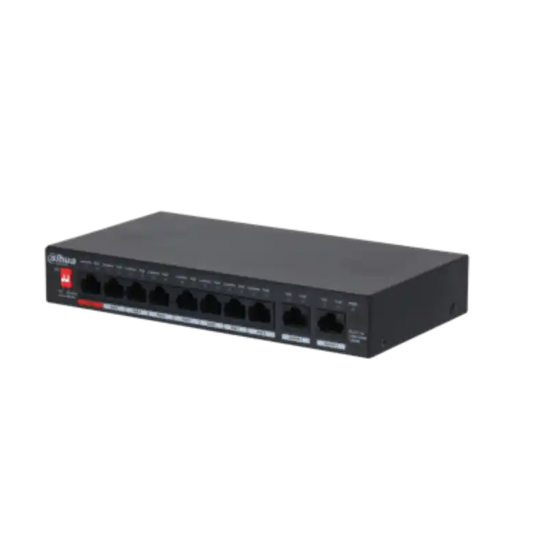 Reduceri Dahua switch 8 porturi Gigabit PFS3010-8GT-96 V2, Unmanaged, Interfata: 8 x 10/100/1000, 2 x Uplink, Standarde retea: IEEE 802.3