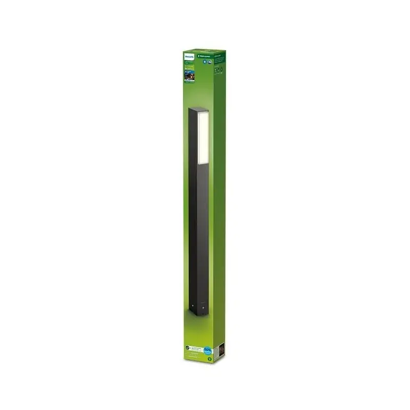Stalp LED pentru exterior Philips STRATOSPHERE, 3.8W, 800 lm, lumina neutra (4000K), IP44, 770x60x76mm, Antracit Lichidare de stoc