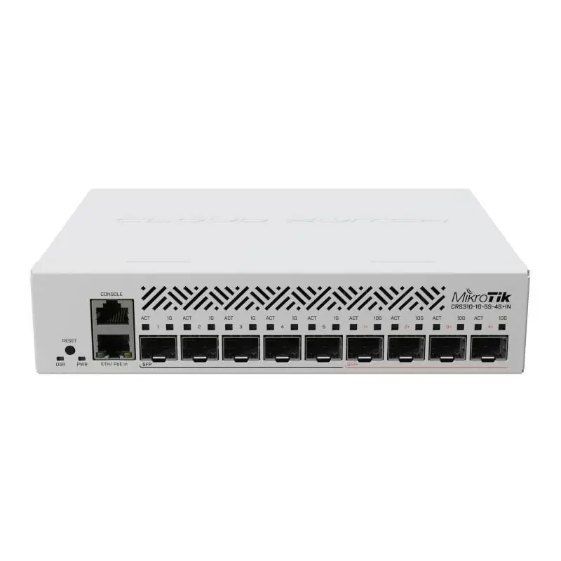 Calitate înaltă MIKROTIK 1G 5S 4S+ INDOOR SWITCH POE, CRS310-1G-5S-4S+IN, Procesor: 800 MHz, licenta Router OS 5, 256MB RAM, 16MB Flash, Interfa