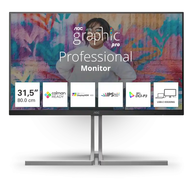 "Monitor AOC 31.5"" U32U3CV, Diagonal (inch): 31.5, Diagonal (cm): 80, Aspect ratio: 16:9, Panel: IPS, Resolution: 3840x2160, Re Cumpără acum