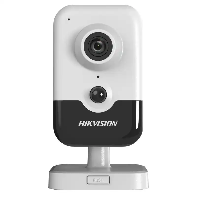 Bestseller Camera de supraveghere IP cube 4MP Hikvision DS-2CD2443G2-IW(2.8MM)(W), lentila fixa 2.8mm, iluminare min: C color: 0.005 Lux @