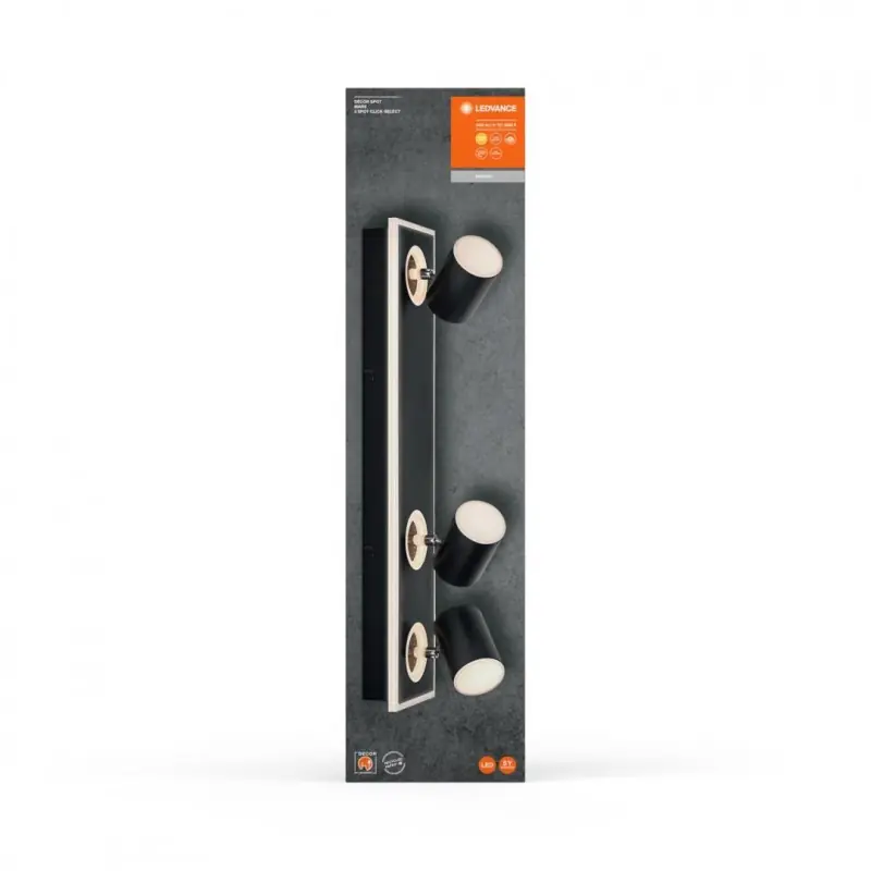 Reducere de preț Spot LED triplu ajustabil Ledvance DECOR MARS, 41W, 3100 lm, lumina calda (3000K), IP20, 558mm, Negru, clasa energetica F