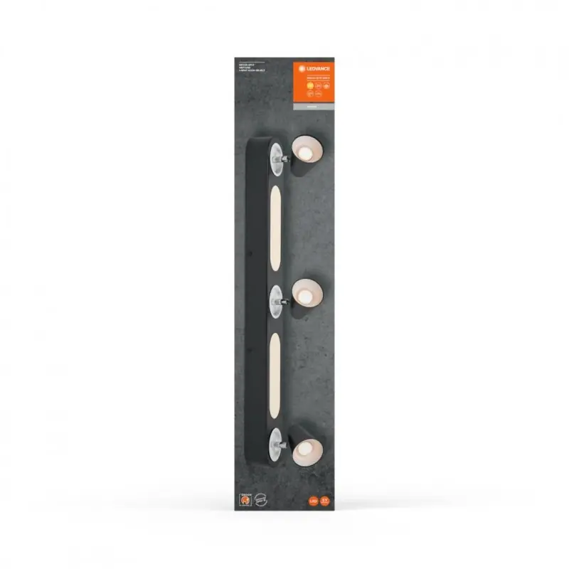 Premium Spot LED triplu ajustabil Ledvance DECOR NEPTUNE, 26W, 2450 lm, lumina calda (3000K), IP20, 708mm, Negru, clasa energetica F