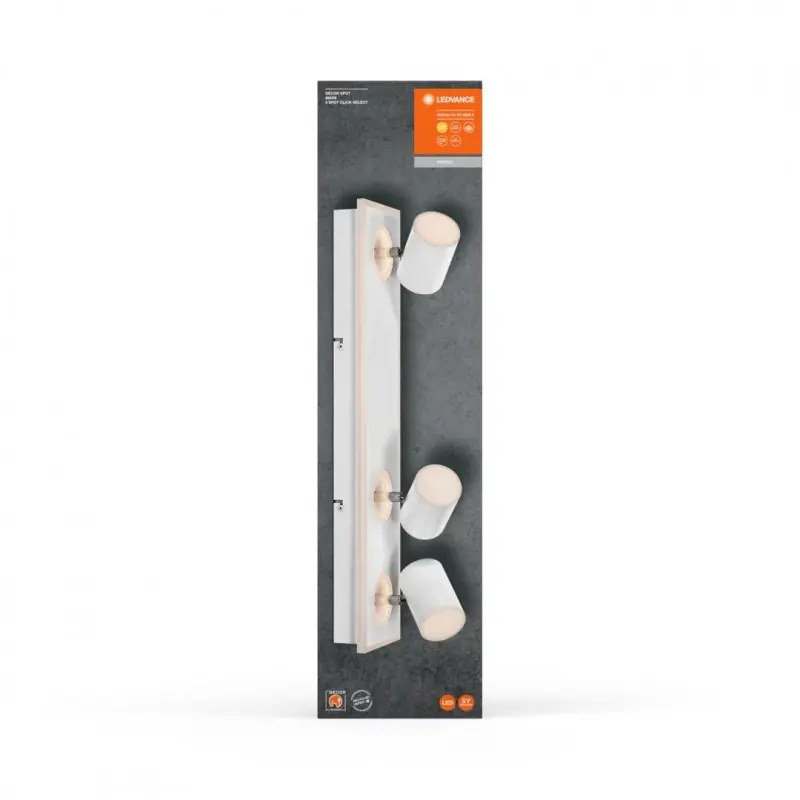 Spot LED triplu ajustabil Ledvance DECOR MARS, 41W, 3100 lm, lumina calda (3000K), IP20, 558mm, Alb, clasa energetica F Livrare rapidă
