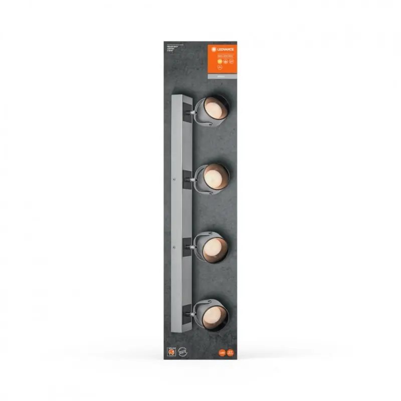 Preț redus Spot LED cvadruplu ajustabil Ledvance DECOR JUPITER, 22W, 2000 lm, lumina calda (3000K), IP20, 700mm, Argintiu, clasa energetica