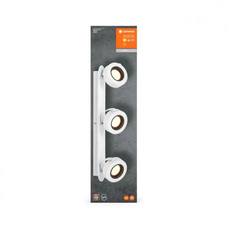 Cel mai bun preț Spot LED triplu ajustabil Ledvance DECOR VENUS, 16W, 1500 lm, lumina calda (3000K), IP20, 500mm, Alb, clasa energetica F