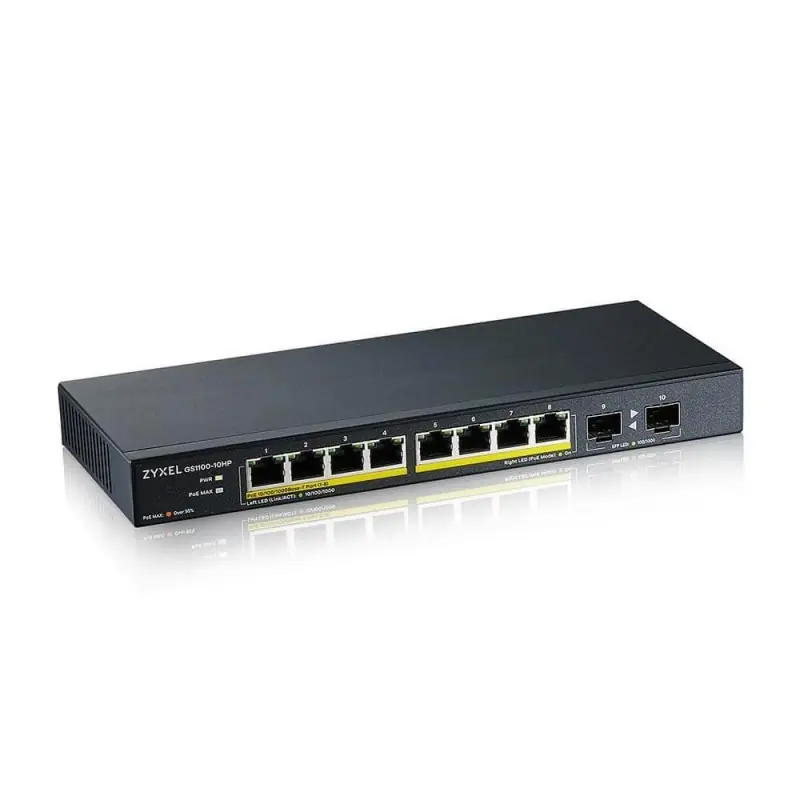 ZYXEL GS1100-10HP 10PORT GBE POE SWITCH Bestseller