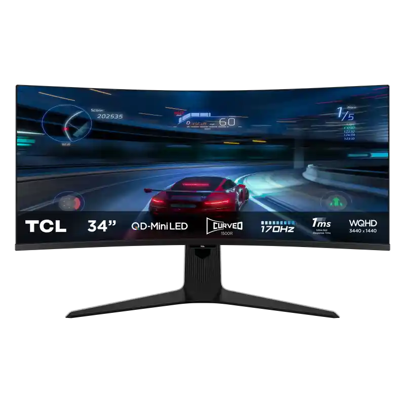 Preț mic Monitor TCL 34" 34R83Q, Curvature: 1500R, Diagonal (inch): 34, Diagonal (cm): 86, Aspect ratio: 21:9, Panel: QD-Mini LED, Resolu
