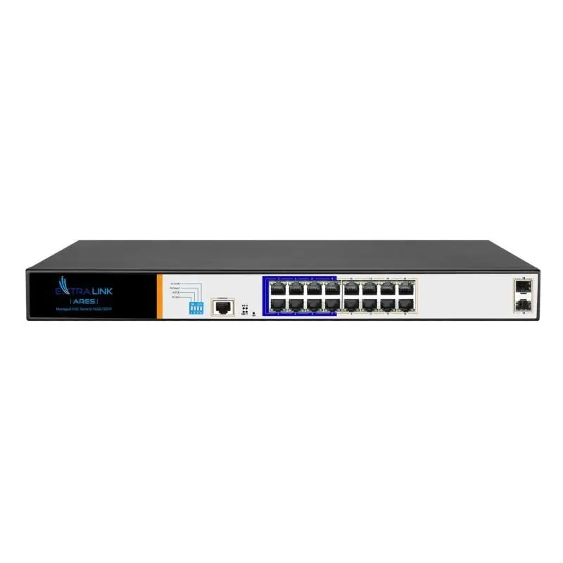 Mai ieftin Extralink ARESPoE Switch16x Gigabit PoE/PoE+ 2x SFP 1x Console 150W Managed